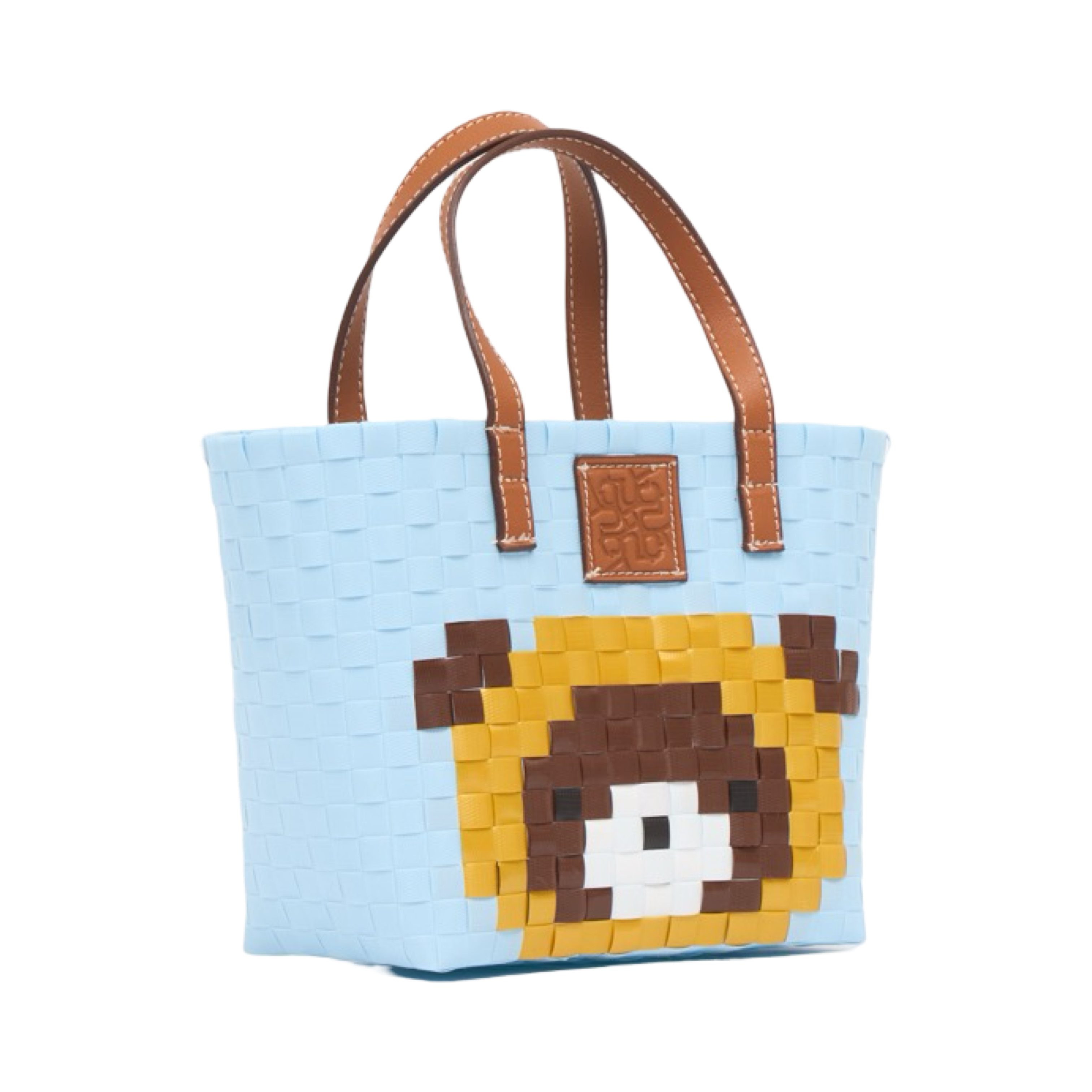 Animal Basket Bag Bear S - Baby Blue