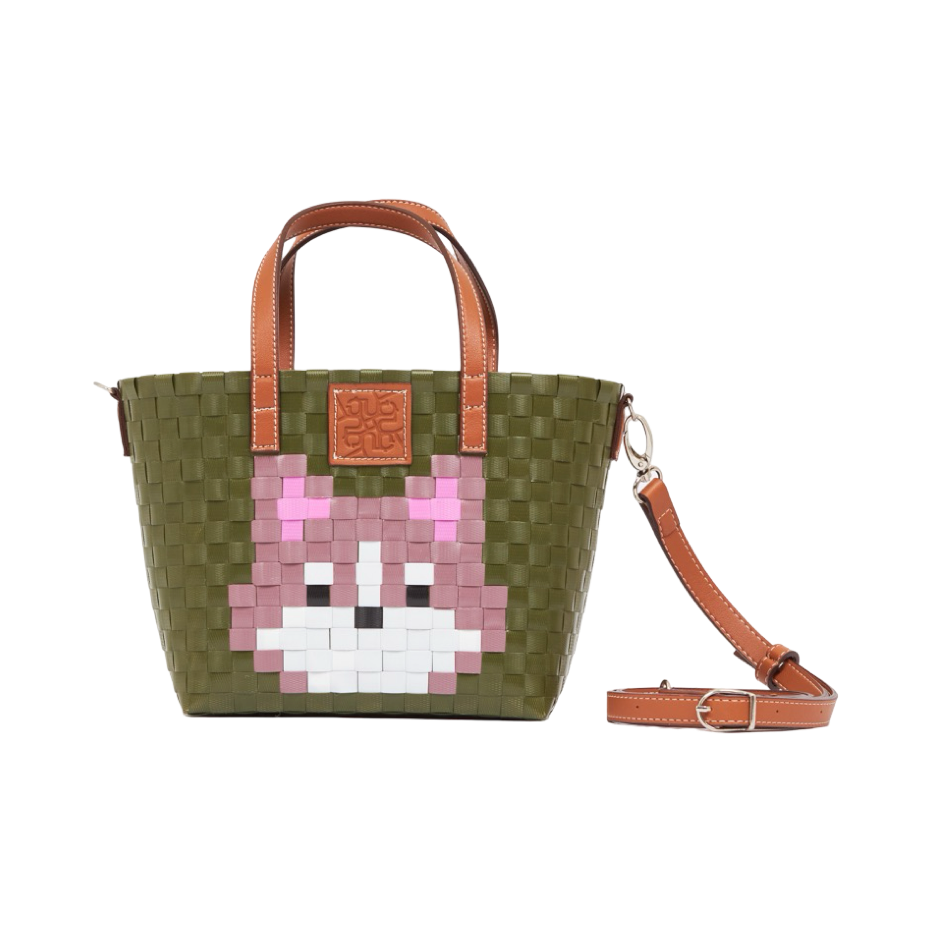 Animal Basket Bag With Strap Husky S - Olive