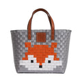 Animal Basket Bag With Strap Fox M - Sliver