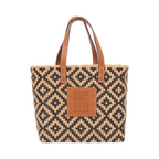 Thai Pattern Basket Bag M - Brown Black