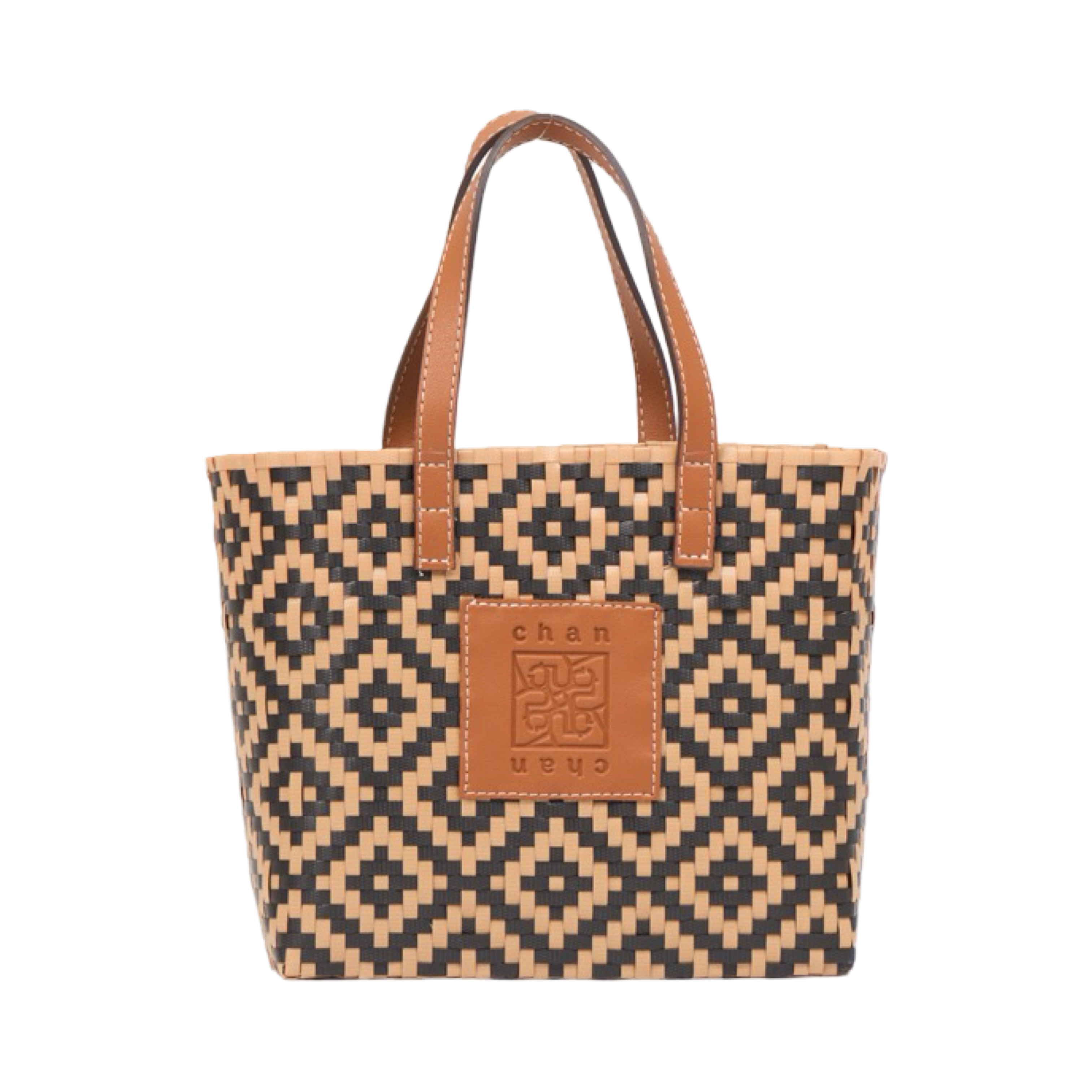 Thai Pattern Basket Bag M - Brown Black