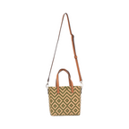 Thai Pattern Basket Bag With Strap M - Green