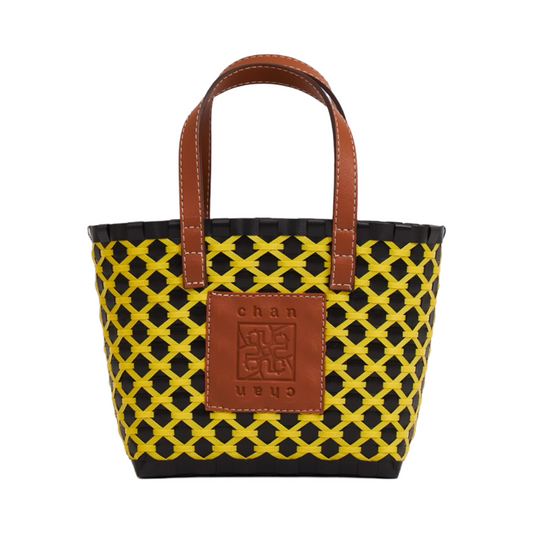Thai Pattern Basket Bag M - Yellow