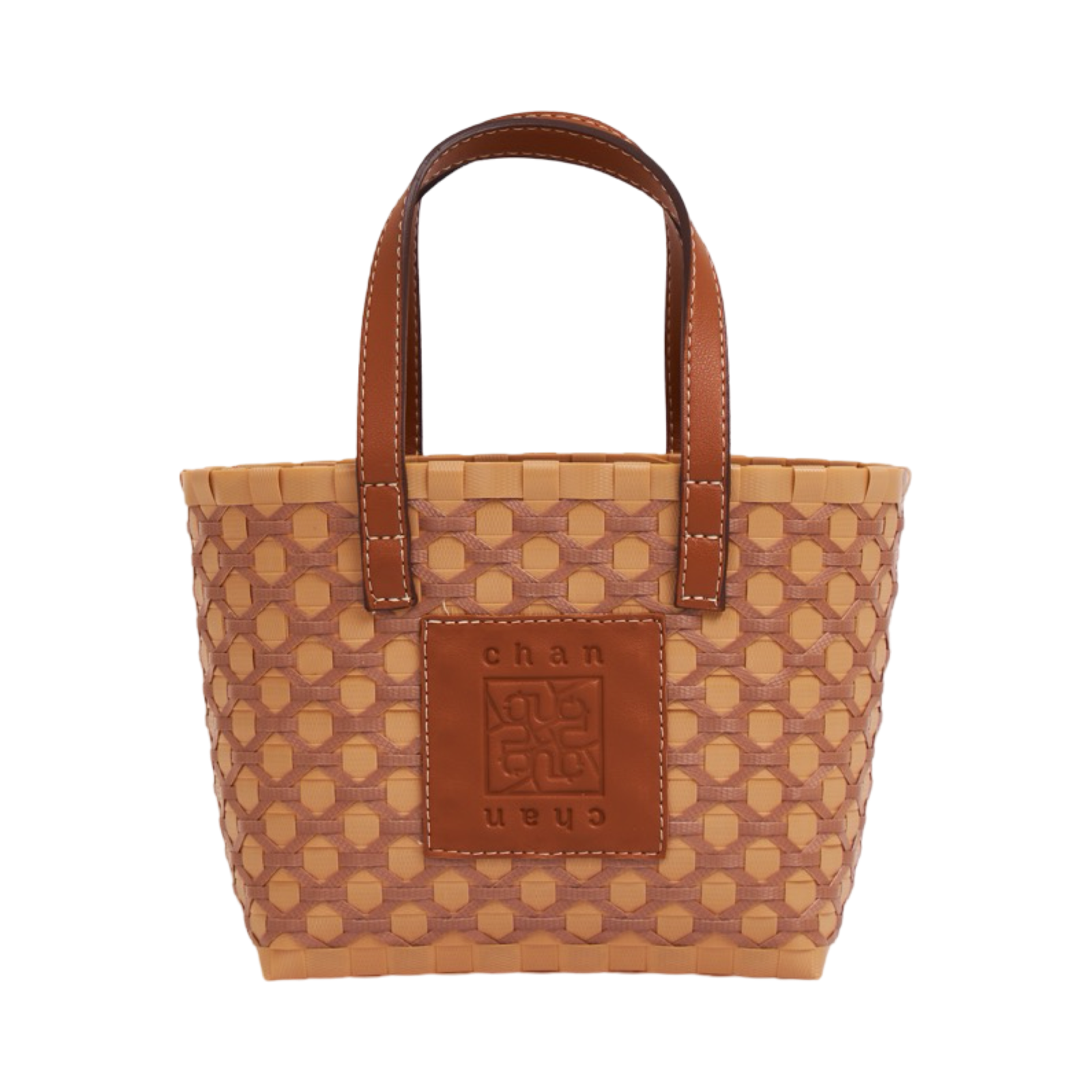 Thai Pattern Basket Bag M - Wood Brown