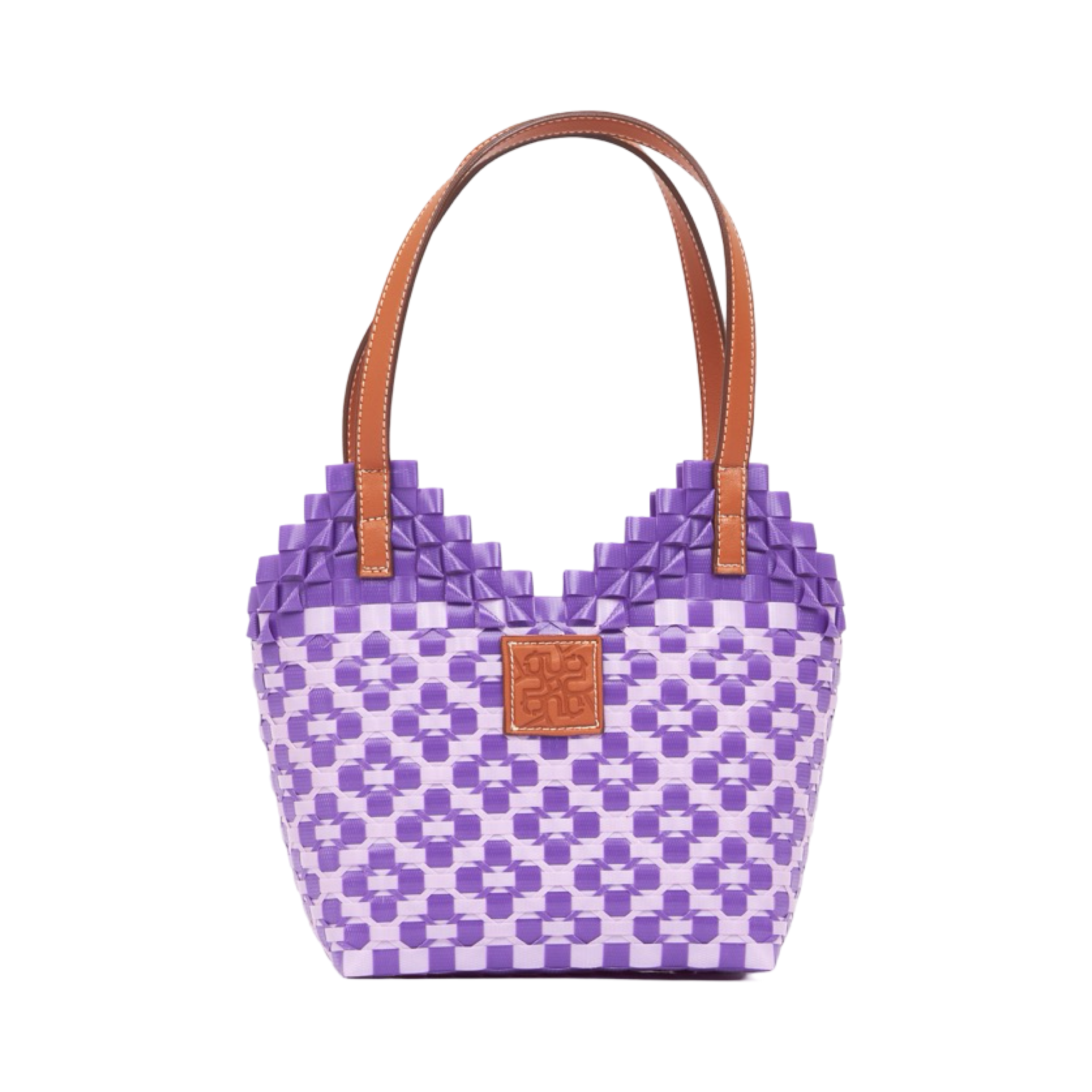 Thai Pattern Heart Basket Bag S - Purple