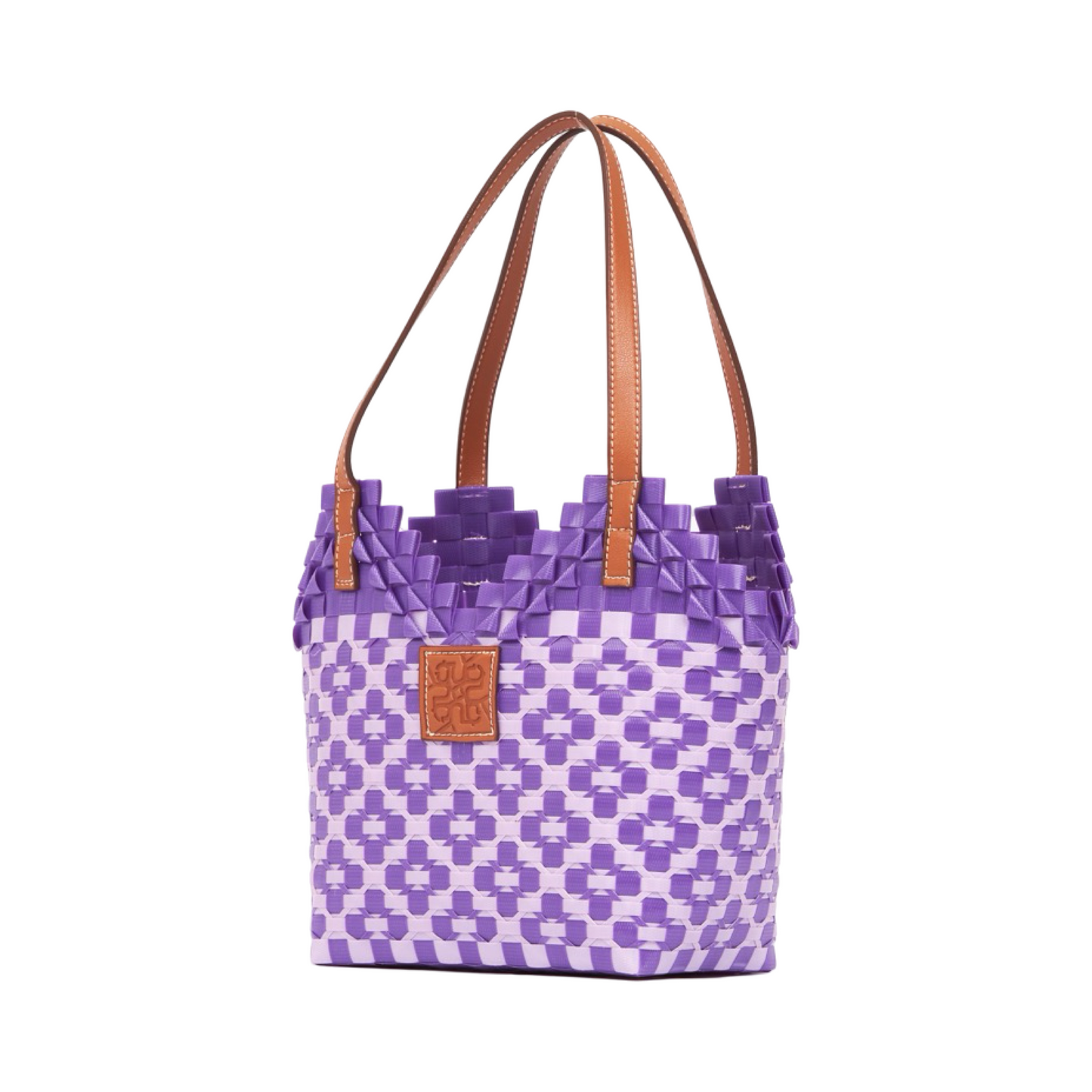 Thai Pattern Heart Basket Bag S - Purple
