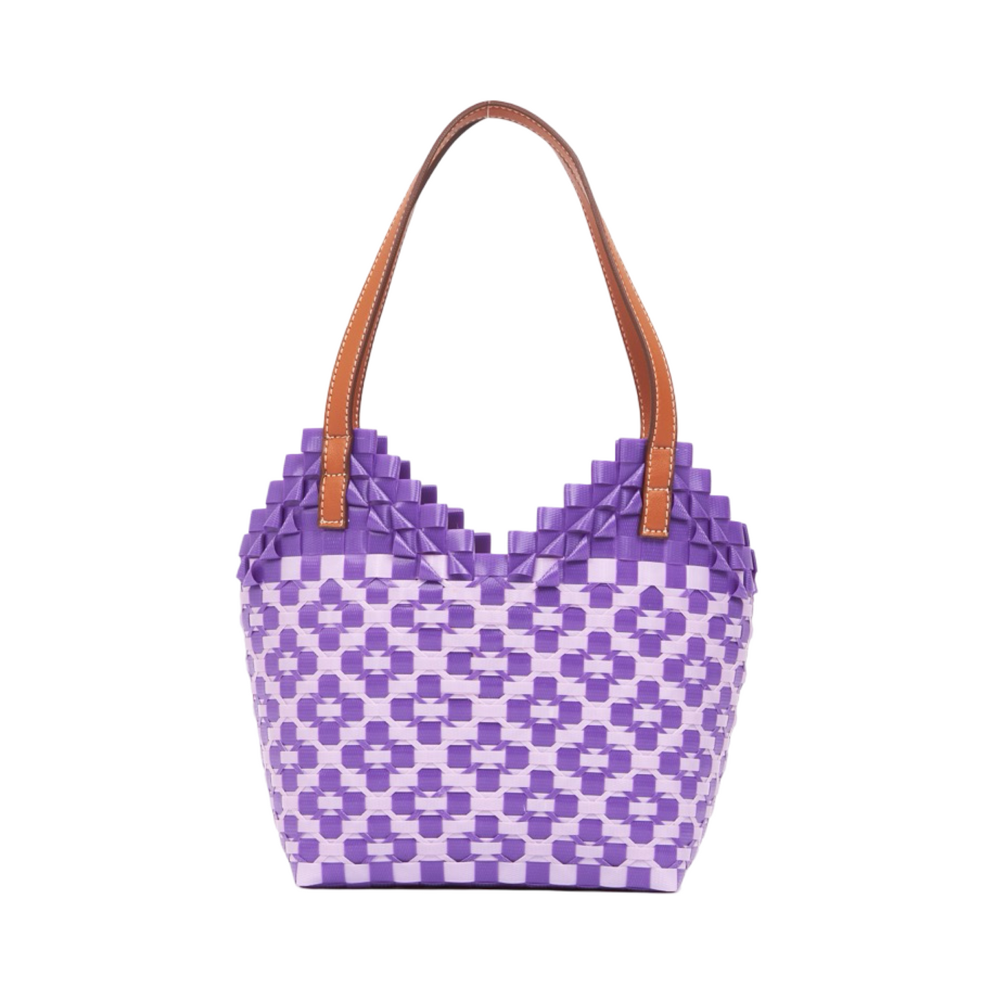 Thai Pattern Heart Basket Bag S - Purple