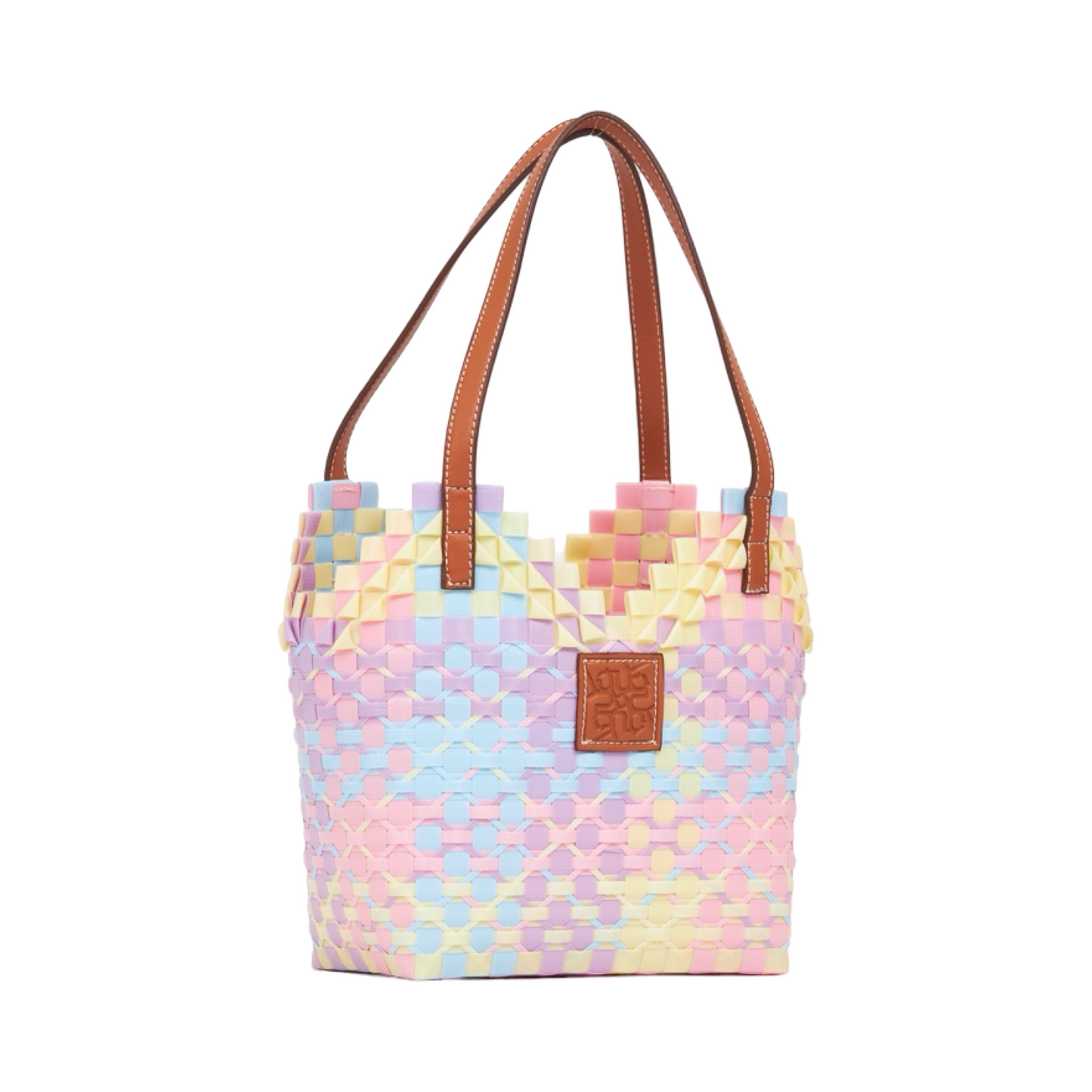 Thai Pattern Heart Basket Bag S - Pastel