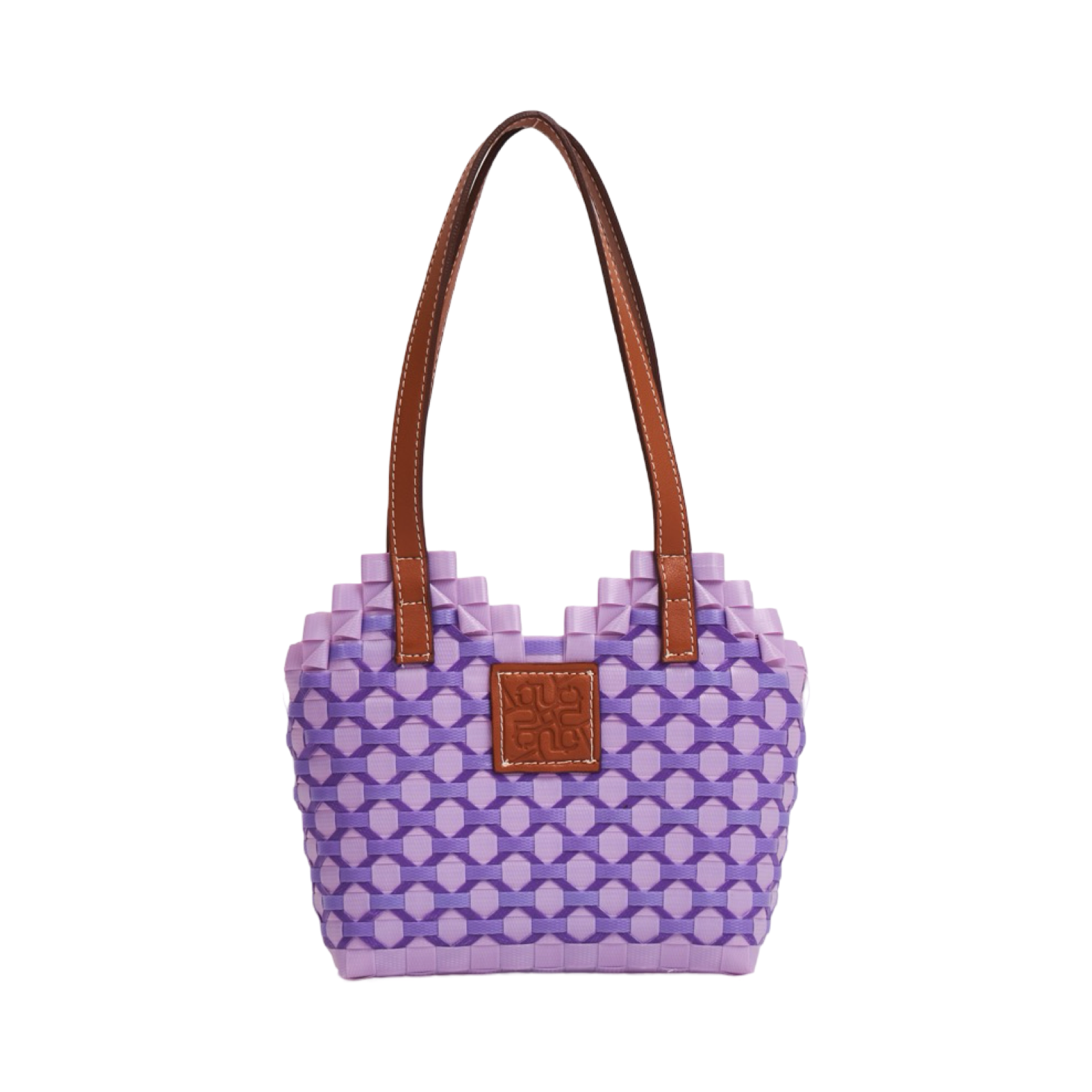 Thai Pattern Heart Basket Bag XS - Purple