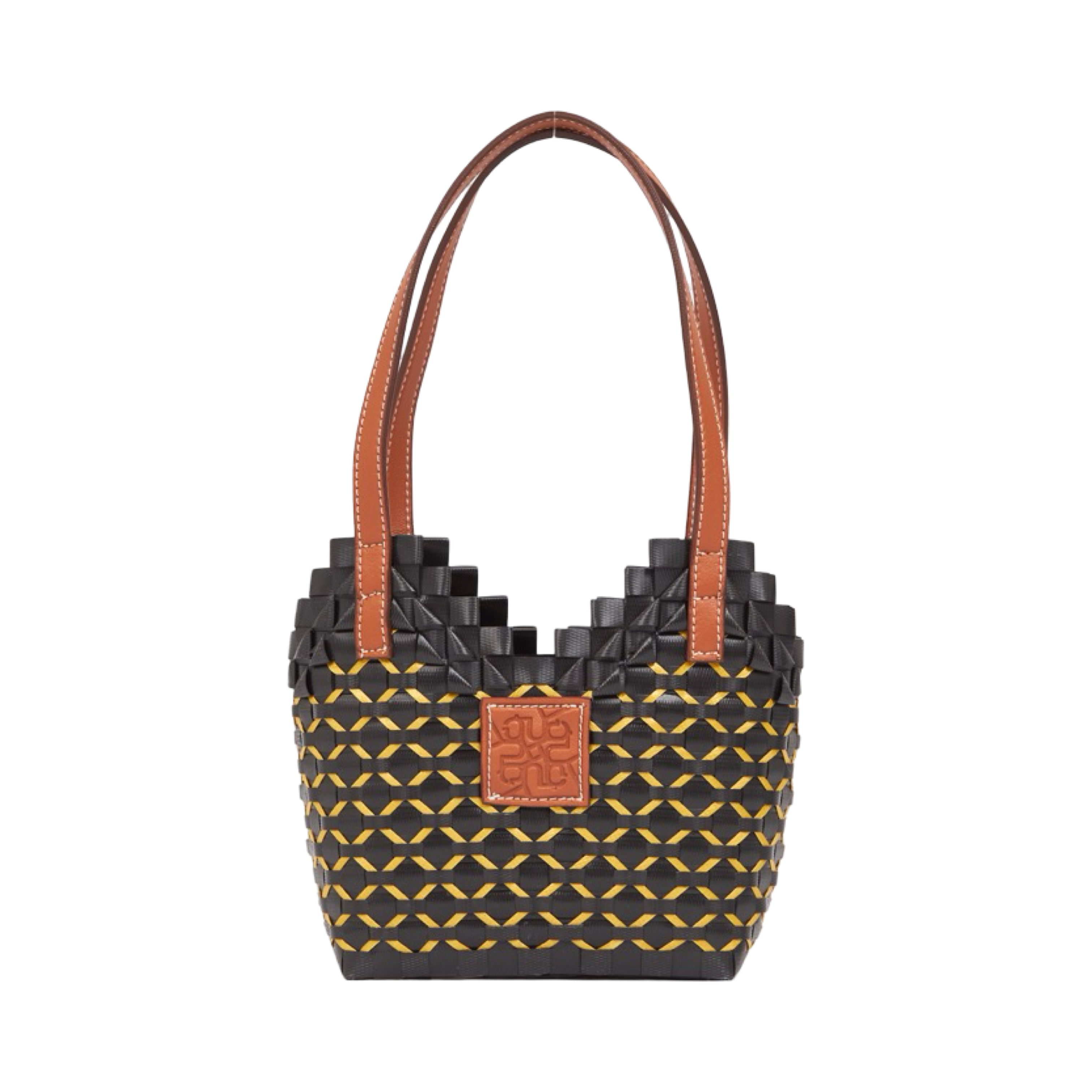 Thai Pattern Heart Basket Bag XS - Black