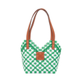 Thai Pattern Heart Basket Bag XS - Green