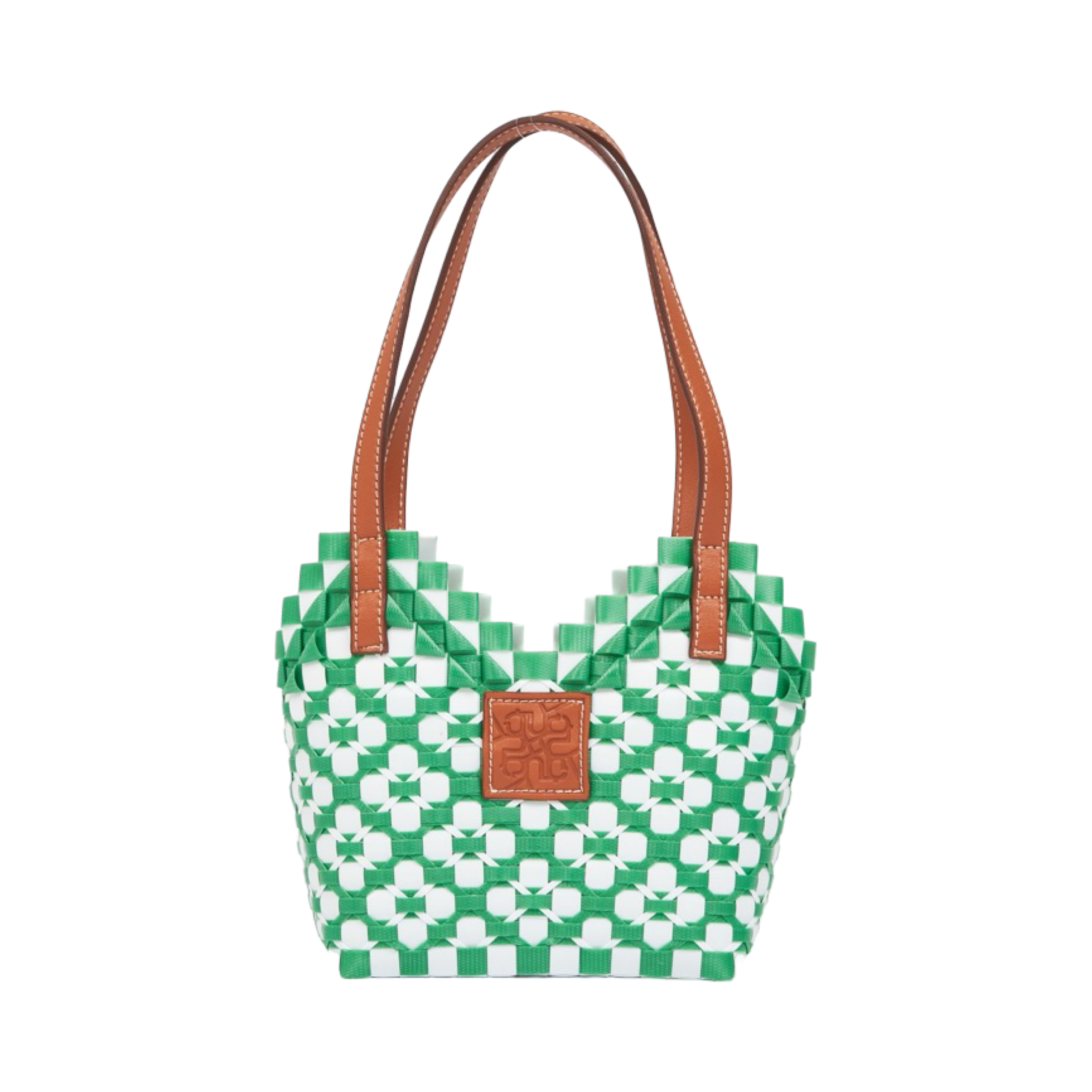 Thai Pattern Heart Basket Bag XS - Green