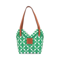 Thai Pattern Heart Basket Bag XS - Green