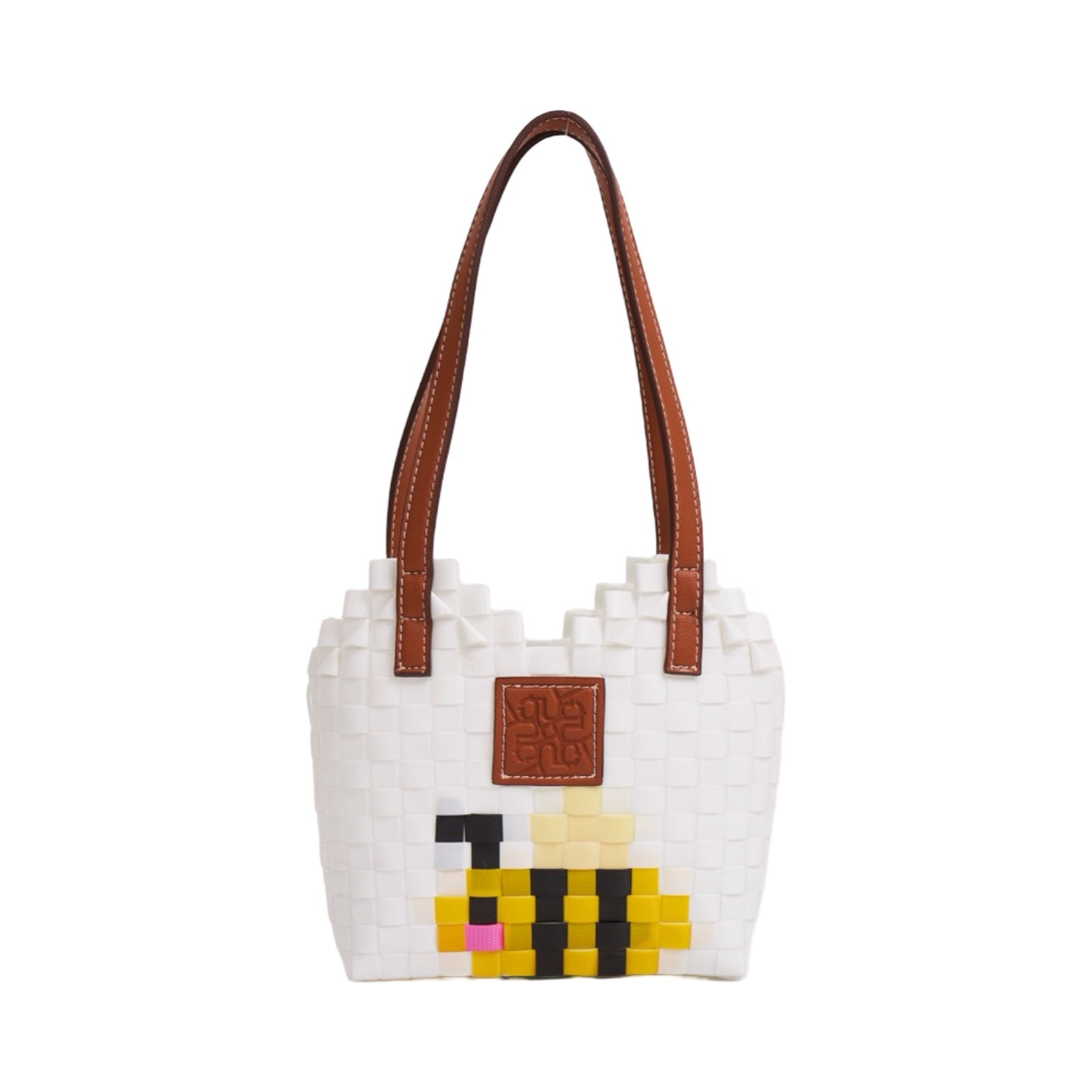 Bee Heart Basket Bag XS - White