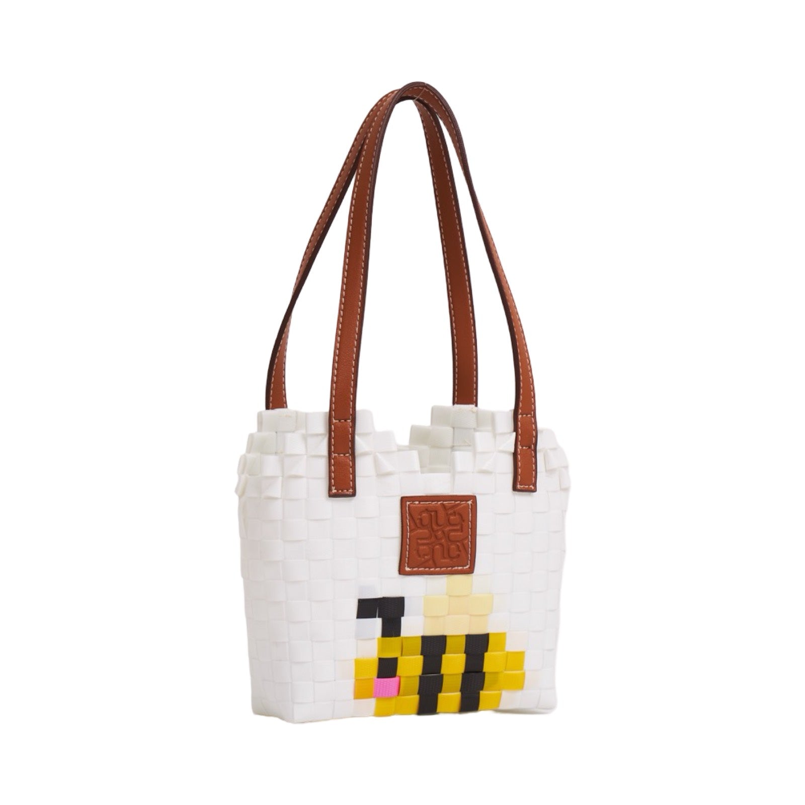 Bee Heart Basket Bag XS - White