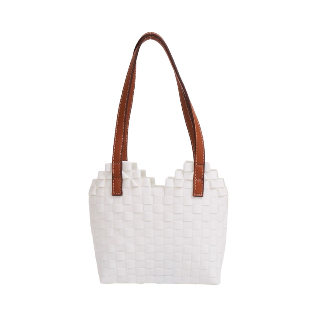 Bee Heart Basket Bag XS - White