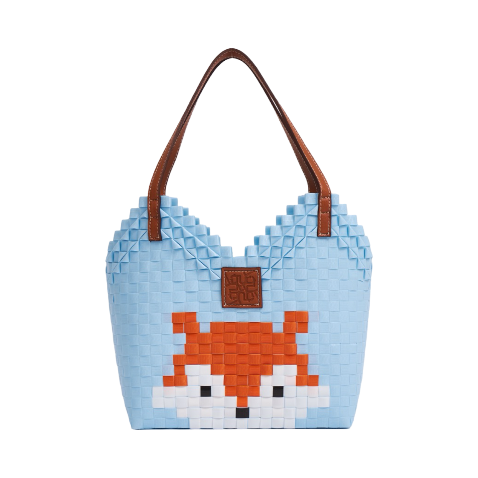 Fox Heart Basket Bag M - Light Blue