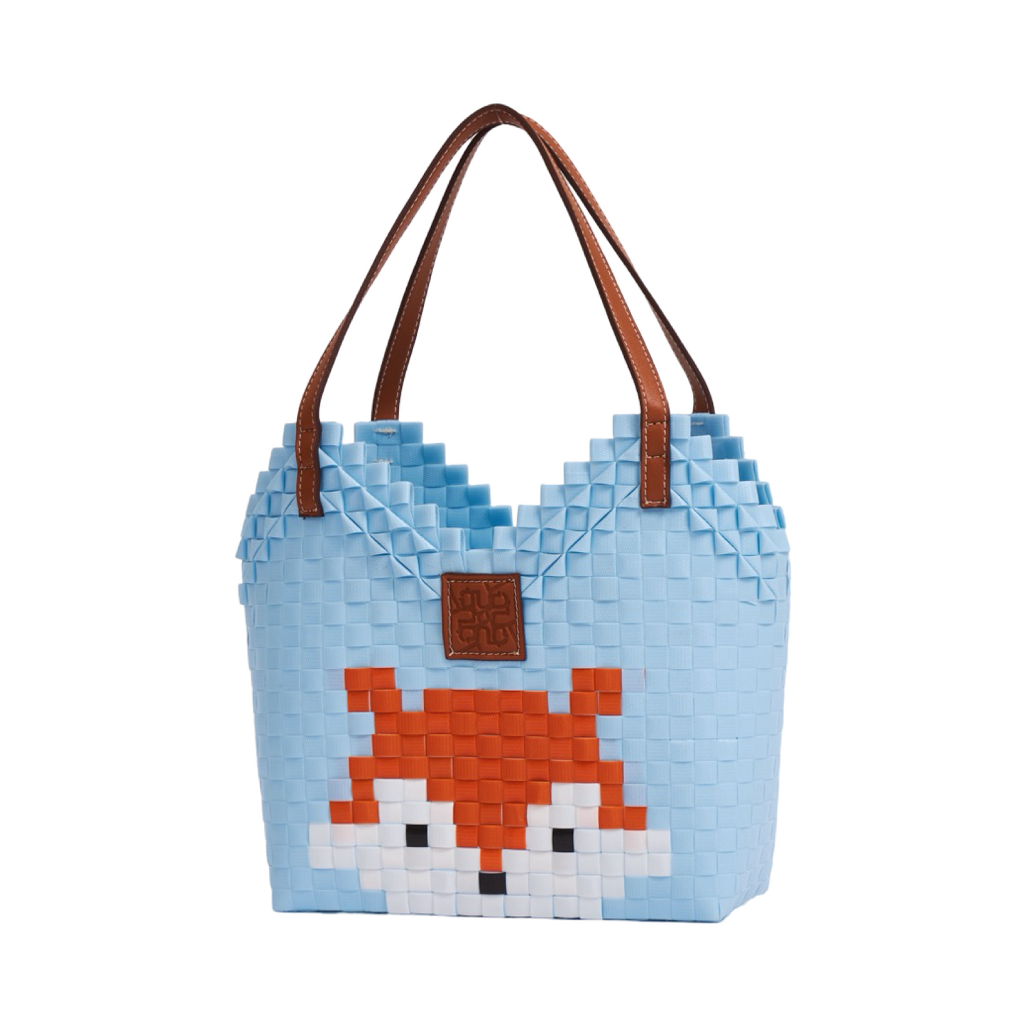 Fox Heart Basket Bag M - Light Blue