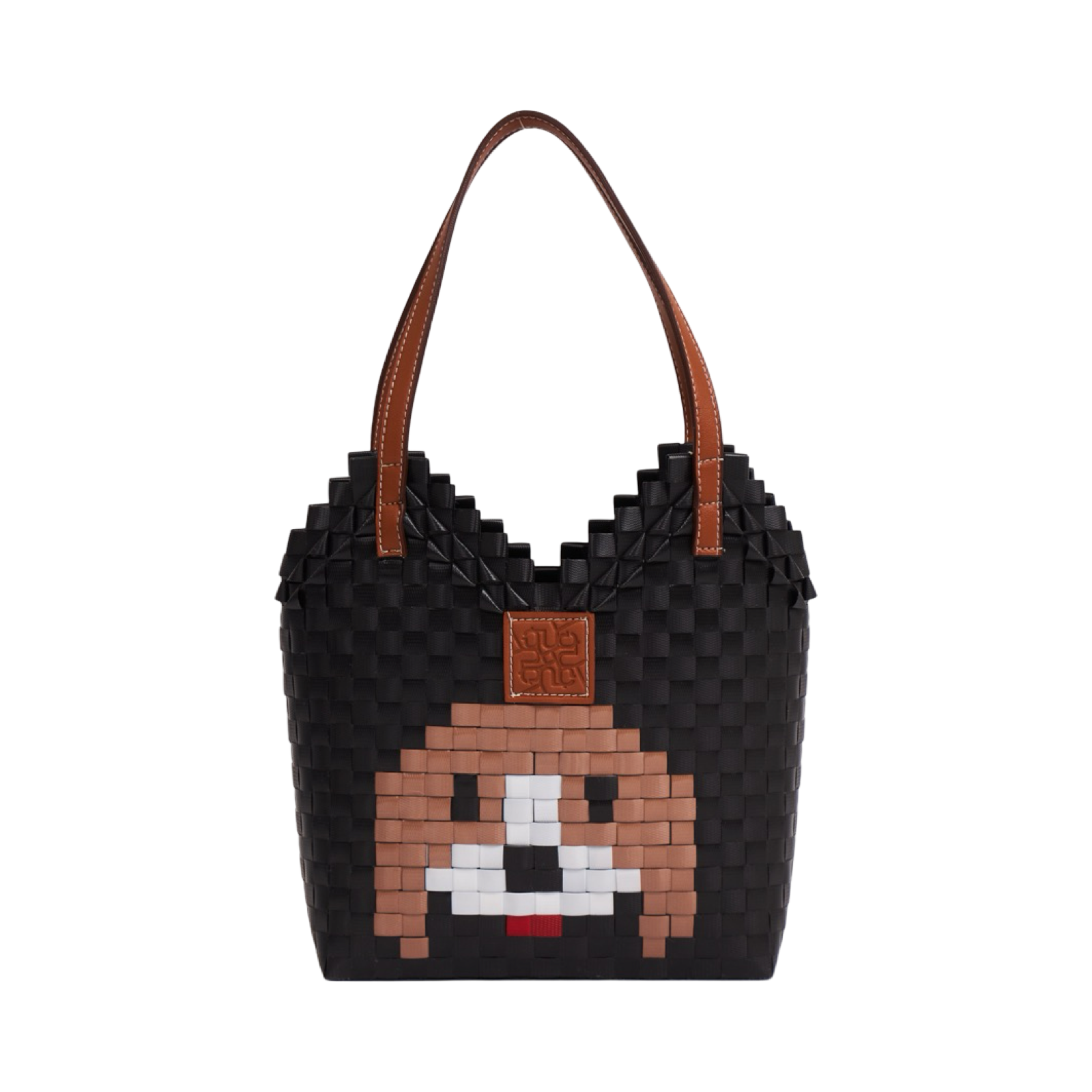 Beagle Heart Basket Bag M - Black