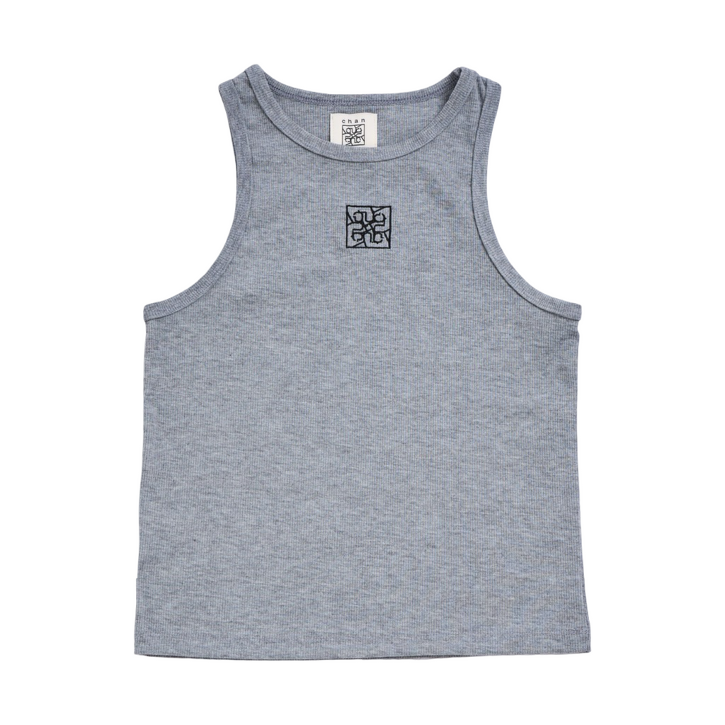 Ribbed Tank Top – Gray Top Dye