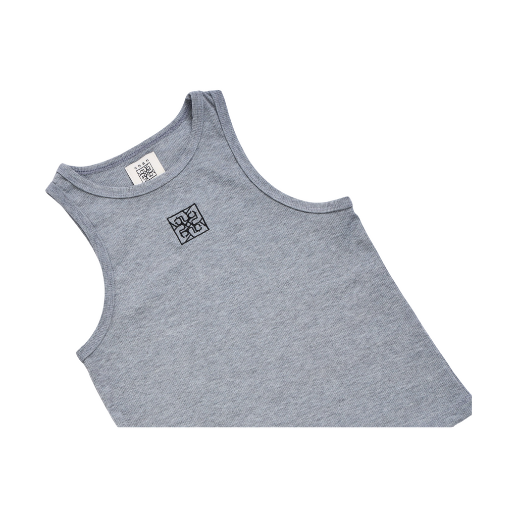 Ribbed Tank Top – Gray Top Dye