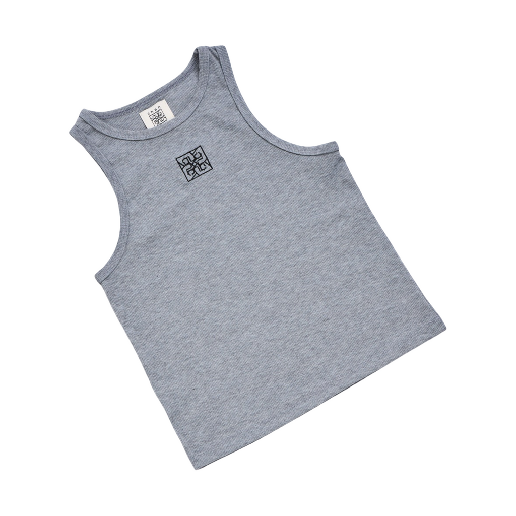 Ribbed Tank Top – Gray Top Dye