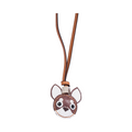 Animal Face Bag Charms Silver - Dark Brown Chihuahua