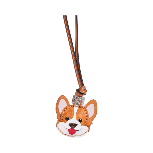 Animal Face Bag Charms Silver - Corgi