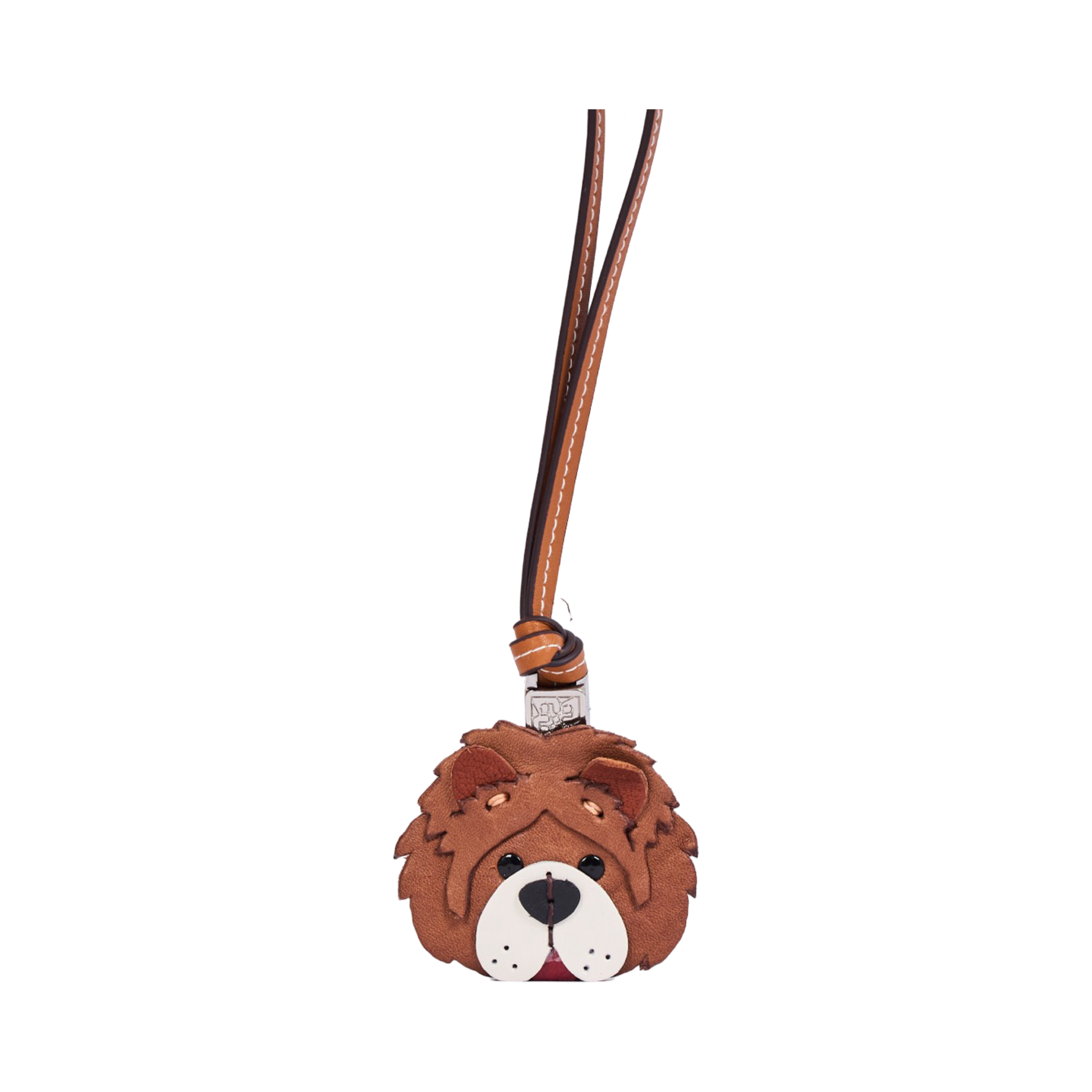 Animal Face Bag Charms Silver - Chow Chow
