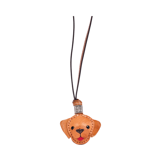 Animal Face Bag Charms Silver - Golden Puppy