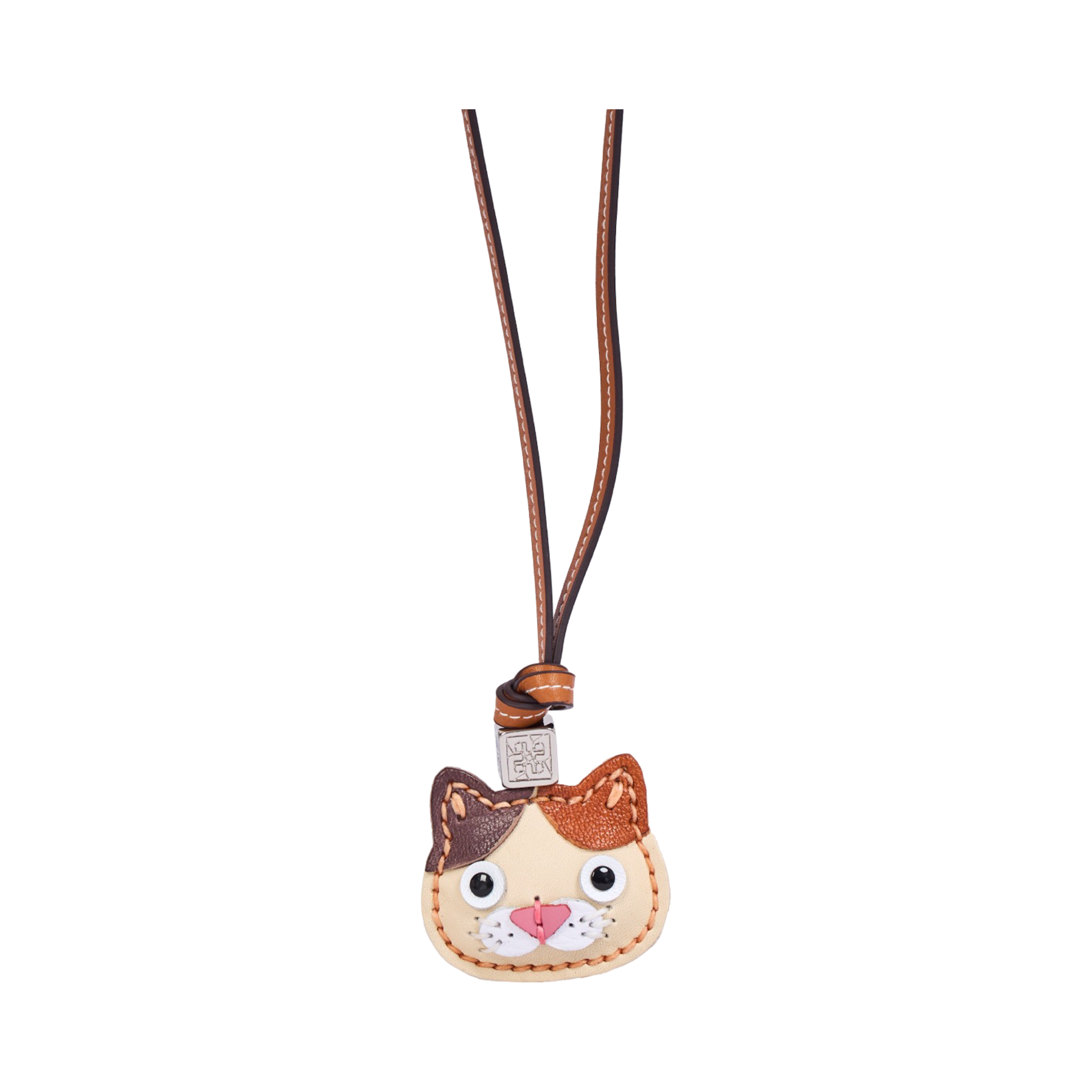 Animal Face Bag Charms Silver - Calico Cat