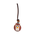 Animal Face Bag Charms Silver - Brown Owl