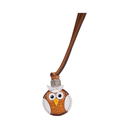 Animal Face Bag Charms Silver - White Owl