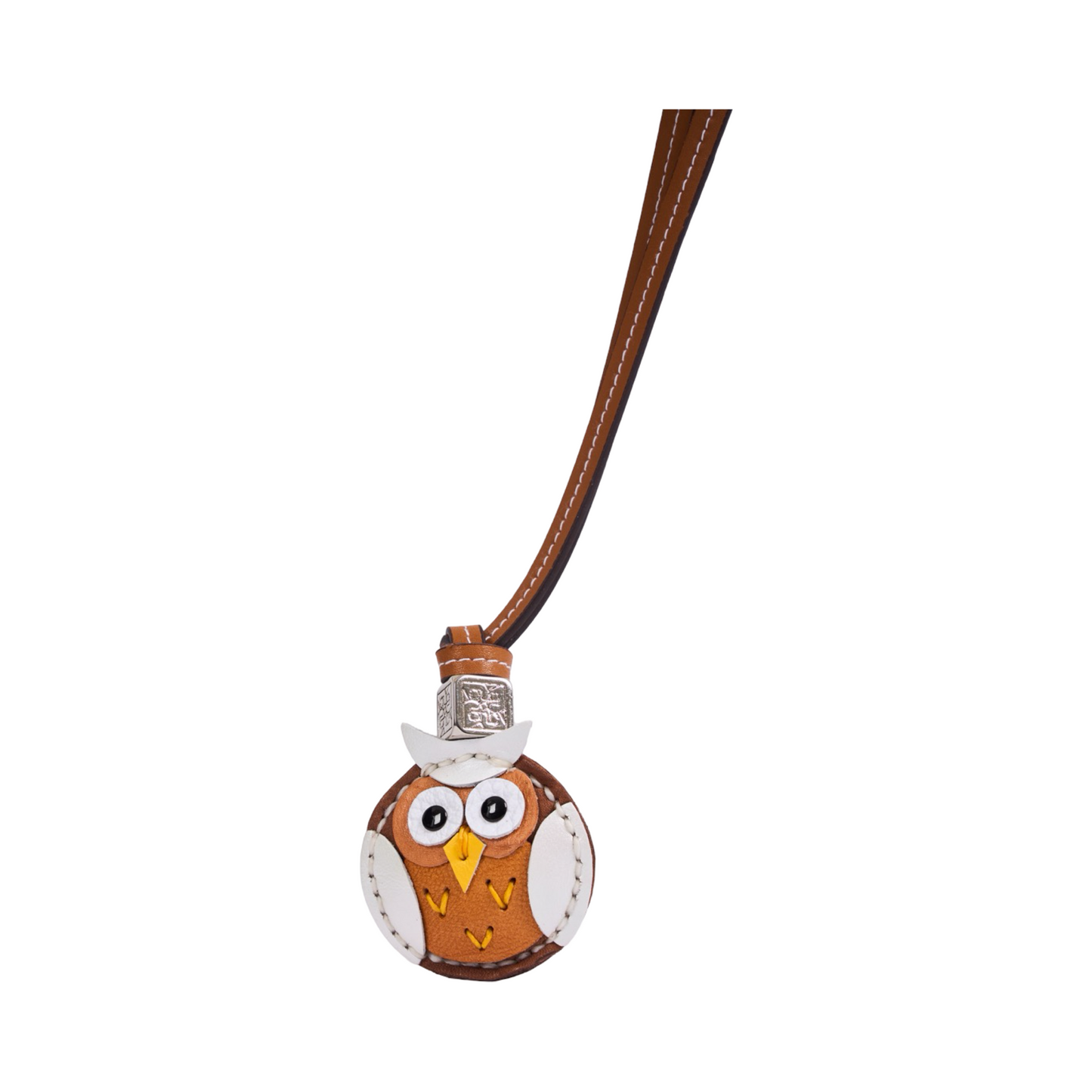 Animal Face Bag Charms Silver - White Owl