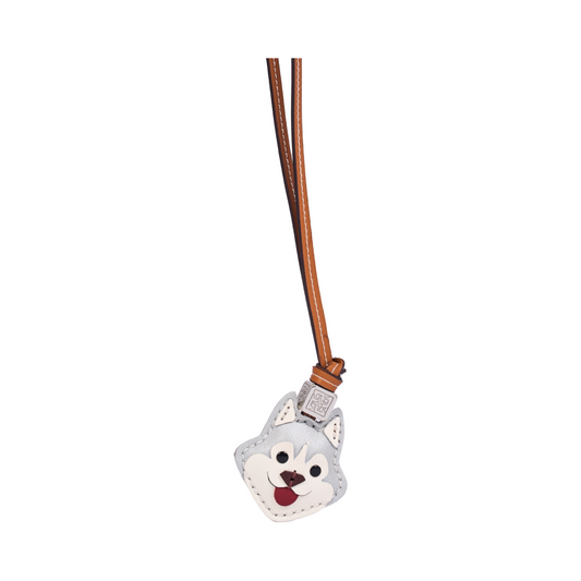 Animal Face Bag Charms Silver - Silver Husky