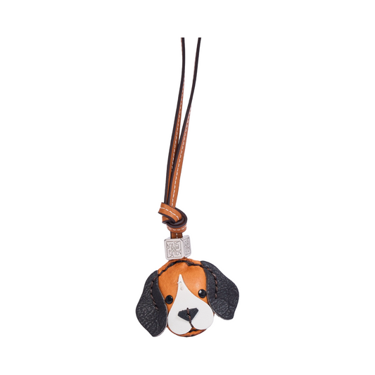 Animal Face Bag Charms Silver - Black Beagle