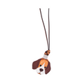 Animal Face Bag Charms Silver - Brown Beagle