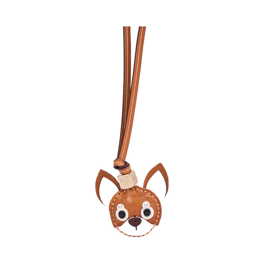 Animal Face Bag Charms Gold - Brown Chihuahua