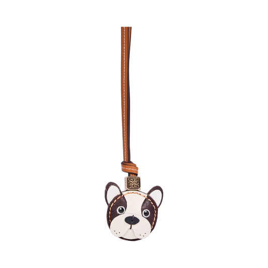 Animal Face Bag Charms Gold - Brown French Bulldog