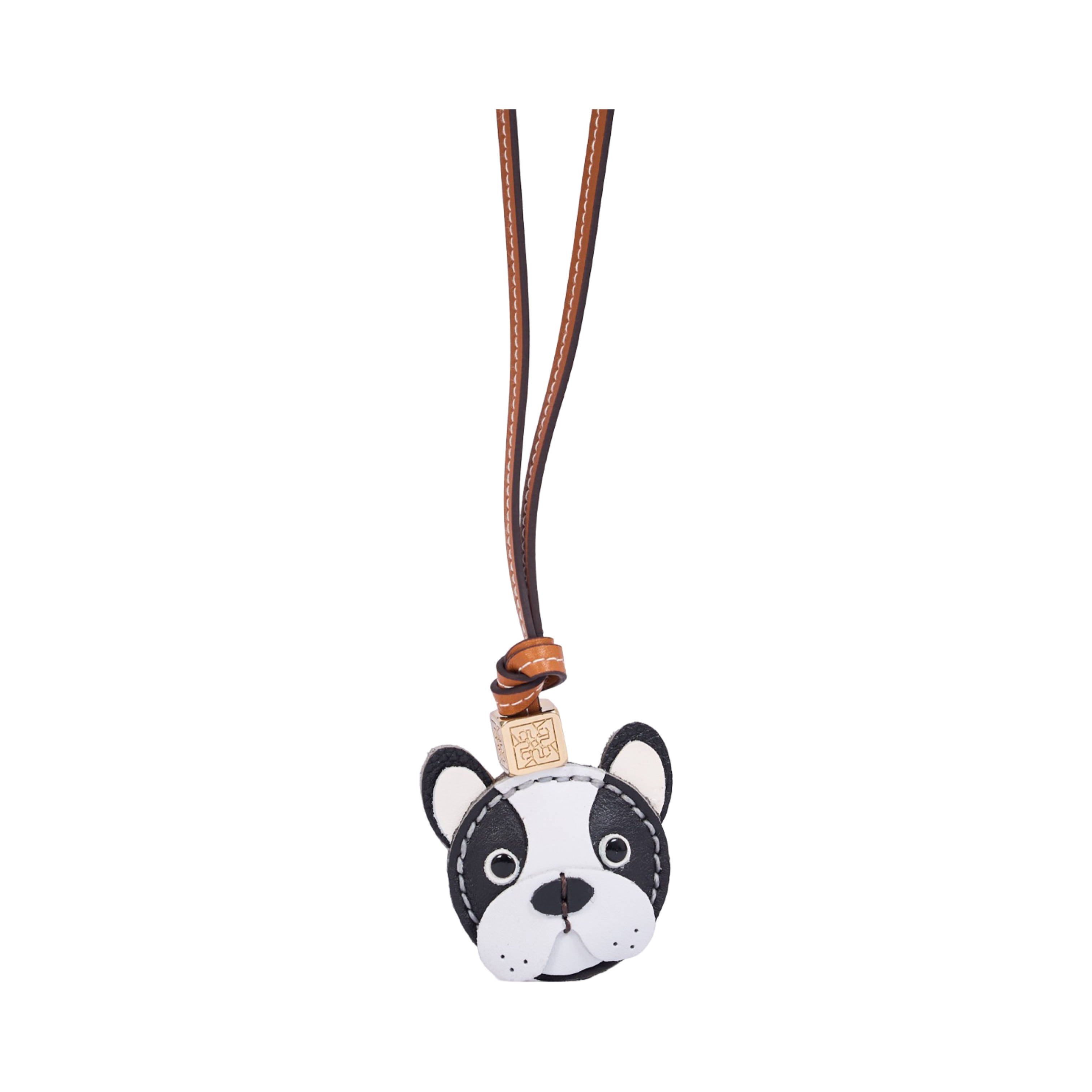 Animal Face Bag Charms Gold - Black French Bulldog