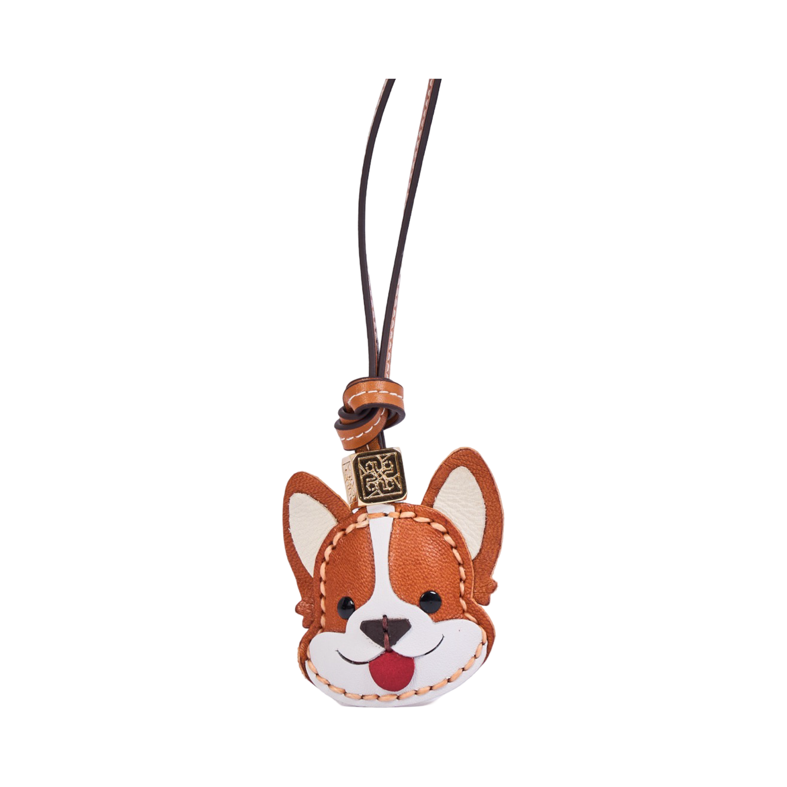 Animal Face Bag Charms Gold - Corgi