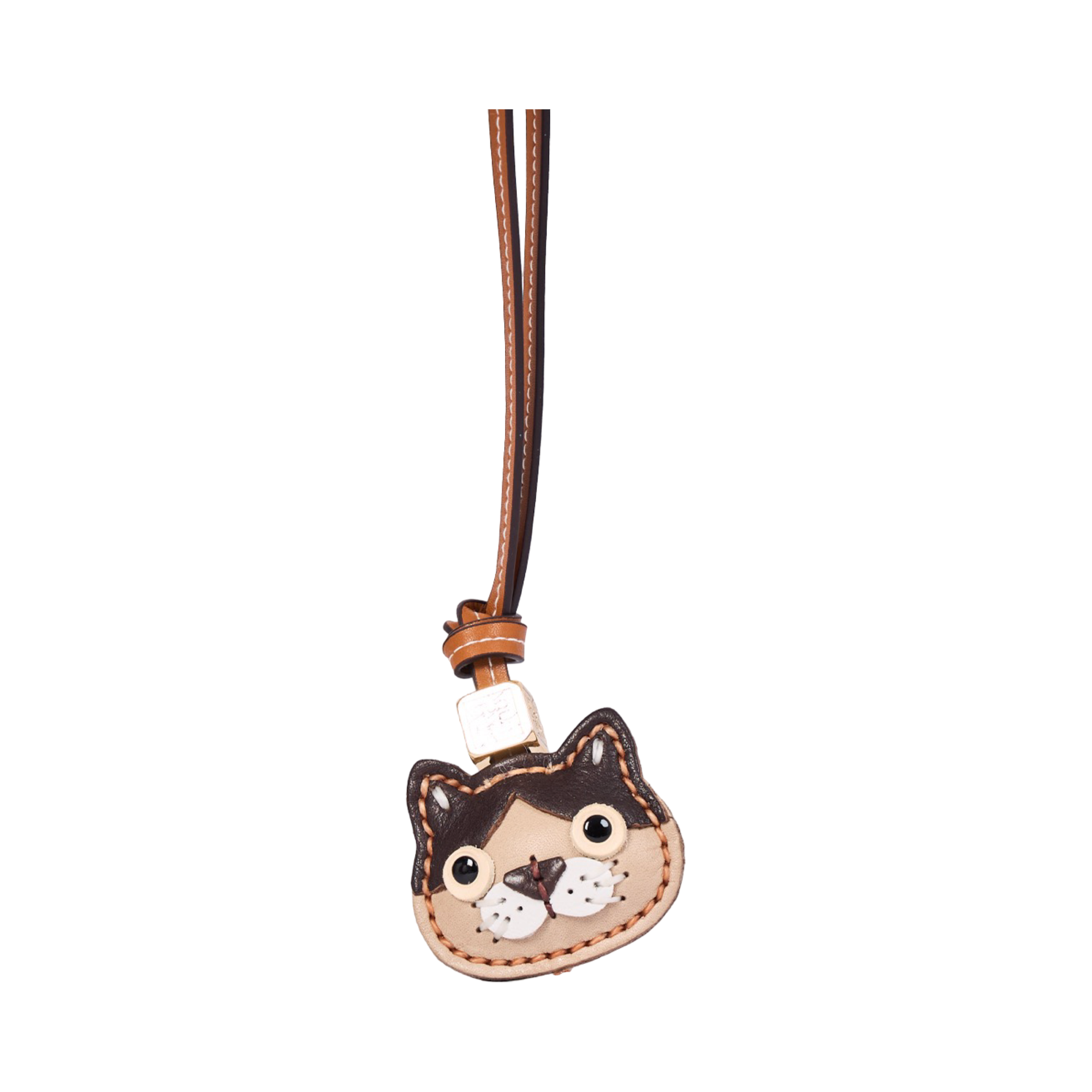 Animal Face Bag Charms Gold - Tuxedo Cat