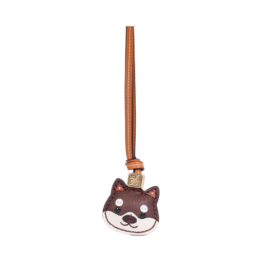 Animal Face Bag Charms Gold - Shiba Inu