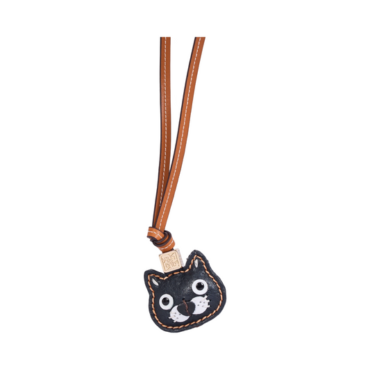 Animal Face Bag Charms Gold - Black Cat