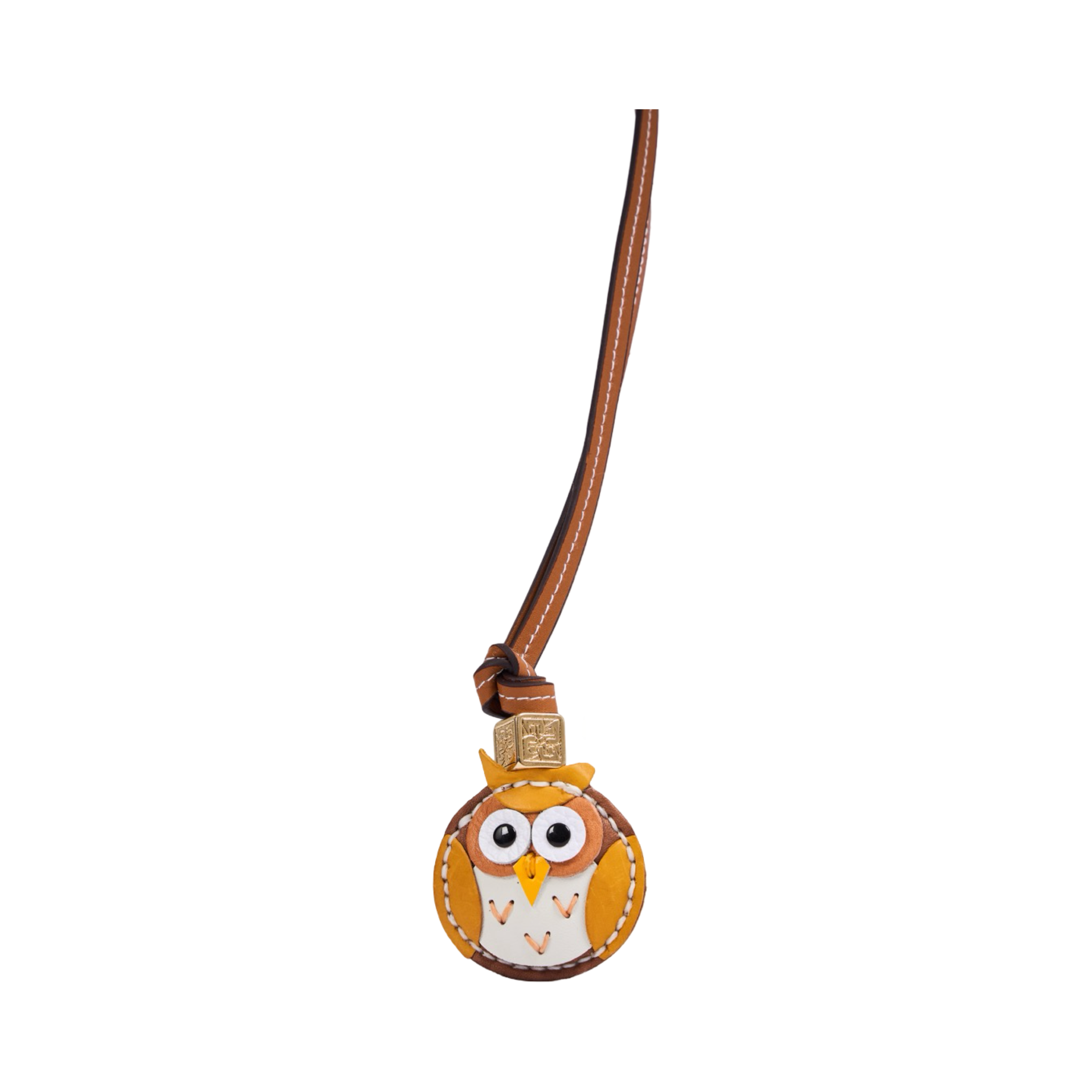 Animal Face Bag Charms Gold - Yellow Owl