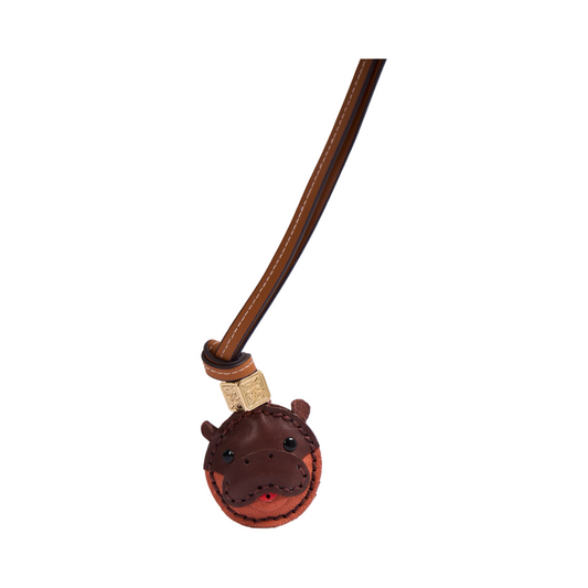 Animal Face Bag Charms Gold - Moo Deng