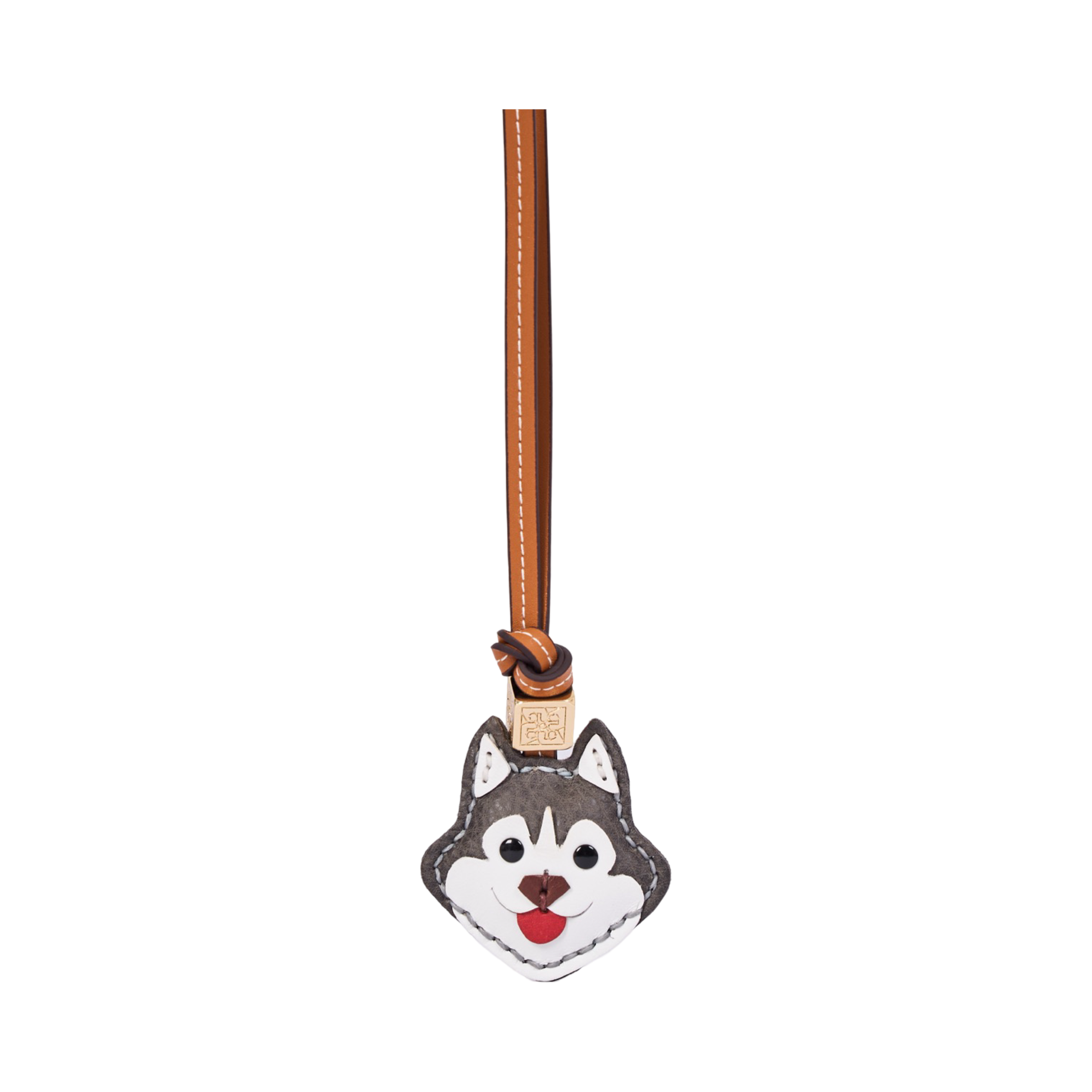 Animal Face Bag Charms Gold - Grey Husky