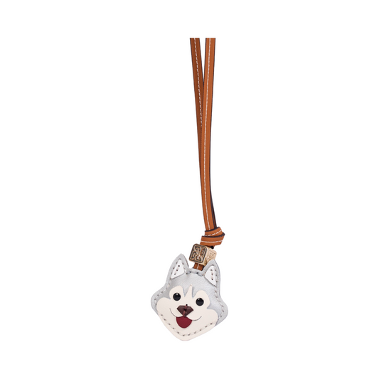 Animal Face Bag Charms Gold - Silver Husky