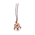 Animal Face Bag Charms Gold - Brown Husky