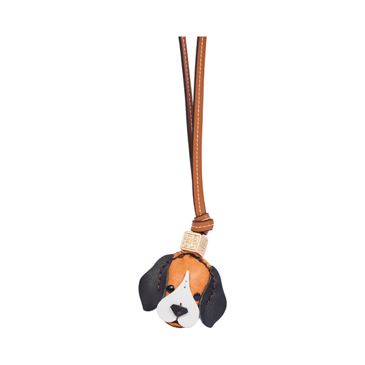 Animal Face Bag Charms Gold - Black Beagle